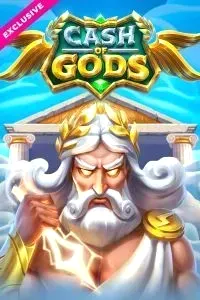 Cash of Gods slot with Zeus holding lightning in front of a temple
