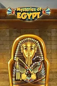 Mysteries of Egypt slot with golden pharaoh sarcophagus and temple wall