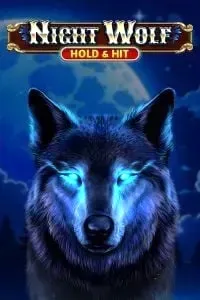 Night Wolf slot featuring glowing blue-eyed wolf under moonlight